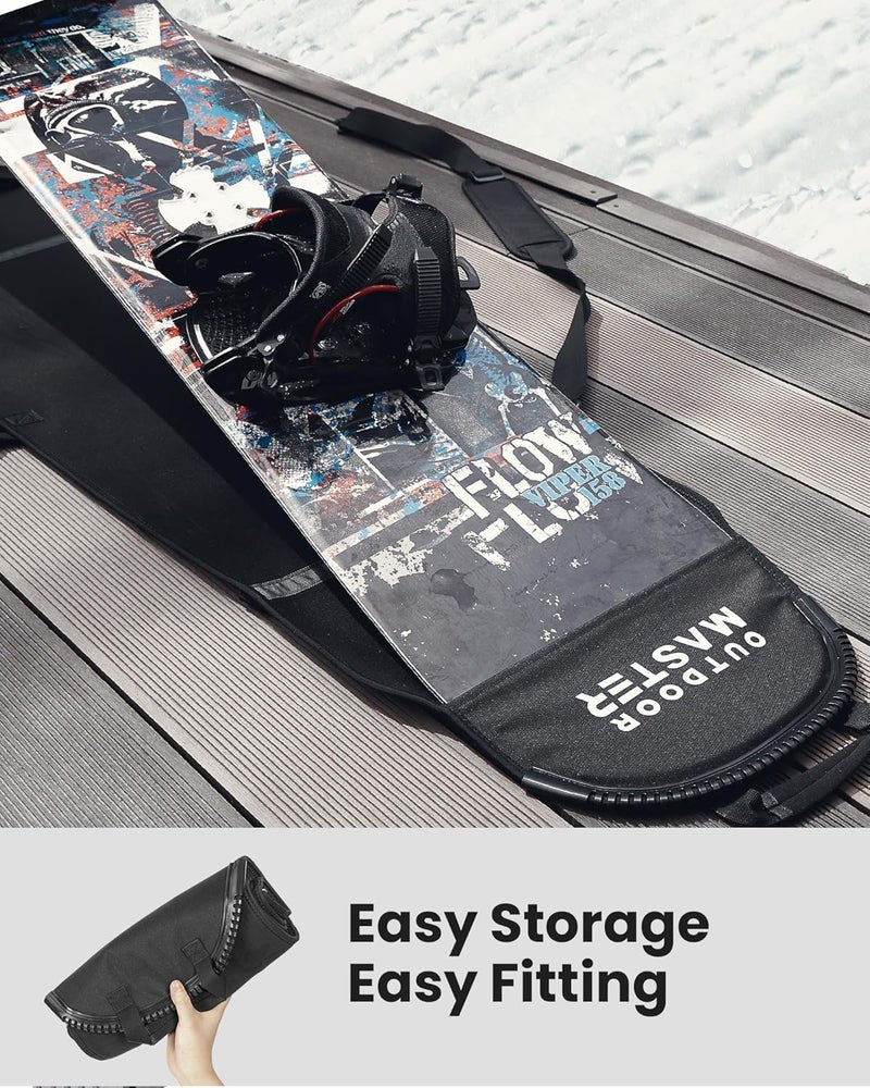 OutdoorMaster Update Snowboard Sleeve Soft Cover Case with Rubber Bumpers, Detachable Padded Shoulder Strap - Image 4